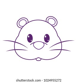 color line mouse head cute animal character