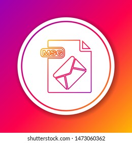 Color line MSG file document. Download msg button icon isolated on color background. MSG file symbol. Circle white button. Vector Illustration
