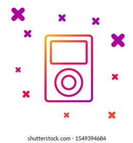 Color line Music player icon isolated on white background. Portable music device. Gradient random dynamic shapes. Vector Illustration