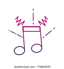 color line musical note sign to rhythm sound