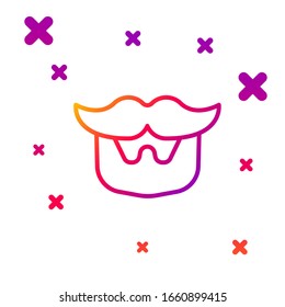 Color line Mustache and beard icon isolated on white background. Barbershop symbol. Facial hair style. Gradient random dynamic shapes. Vector Illustration
