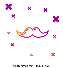 Color line Mustache icon isolated on white background. Barbershop symbol. Facial hair style. Gradient random dynamic shapes. Vector Illustration