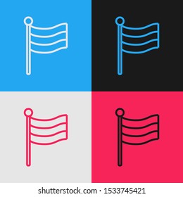 Color line National Germany flag icon isolated on color background. Vintage style drawing. Vector Illustration