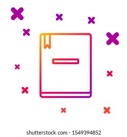Color line Notebook icon isolated on white background. Spiral notepad icon. School notebook. Writing pad. Diary for school. Gradient random dynamic shapes. Vector Illustration
