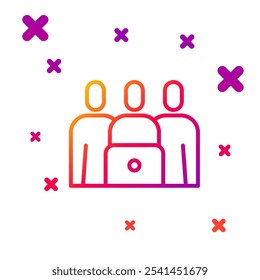 Color line Online class icon isolated on white background. Online education concept. Gradient random dynamic shapes. Vector Illustration