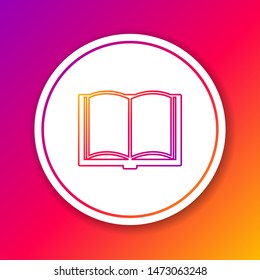 Color line Open book icon isolated on color background. Circle white button. Vector Illustration