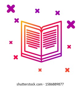 Color line Open book icon isolated on white background. Gradient random dynamic shapes. Vector Illustration