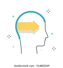 Color line, open minded concept illustration, icon, background and graphics. The illustration is colorful, flat, vector, pixel perfect, suitable for web and print. It is linear stokes and fills.