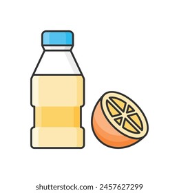 Color Line Orange Juice vector icon