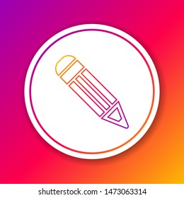 Color line Pencil icon isolated on color background. Education sign. Drawing and educational tools. School office symbol. Circle white button. Vector Illustration