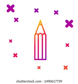 Color line Pencil icon isolated on white background. Education sign. Drawing and educational tools. School office symbol. Gradient random dynamic shapes. Vector Illustration