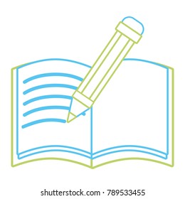 color line pencil and notebook object education school
