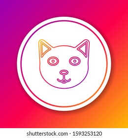 Color line Pet icon isolated on color background. Circle white button. Vector Illustration