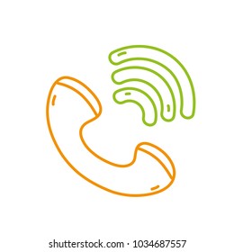 color line phone calling sign telephone icon
