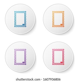 Color line Picture icon isolated on white background. Set icons in circle buttons. Vector Illustration