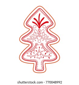 color line pine tree christmas decoration