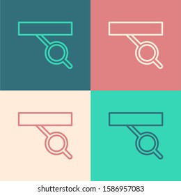 Color line Pirate eye patch icon isolated on color background. Pirate accessory.  Vector Illustration