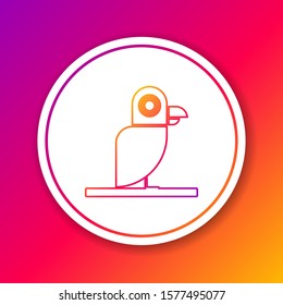 Color line Pirate parrot icon isolated on color background. Circle white button. Vector Illustration