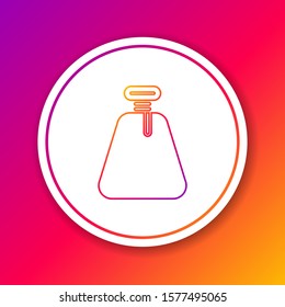 Color line Pirate sack icon isolated on color background. Circle white button. Vector Illustration