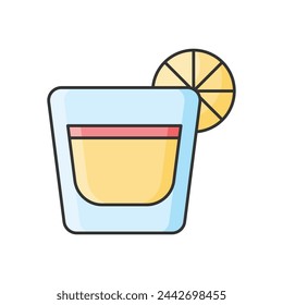 Color Line Pisco Sour vector icon