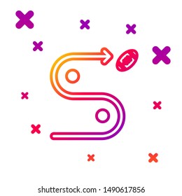 Color line Planning strategy concept icon isolated on white background. Soccer or american football cup formation and tactic. Gradient random dynamic shapes. Vector Illustration
