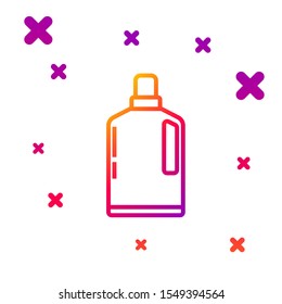 Color line Plastic bottle for liquid laundry detergent, bleach, dishwashing liquid or another cleaning agent icon isolated on white background. Gradient random dynamic shapes. Vector Illustration