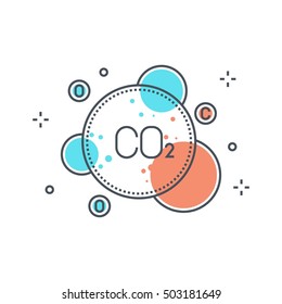 Color line, pollution concept illustration, icon, background and graphics. The illustration is colorful, flat, vector, pixel perfect, suitable for web and print. It is linear stokes and fills.
