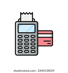 Icono de vector de terminal Pos de línea de color