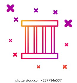 farbige Linie Prison-Fenster Symbol einzeln auf weißem Hintergrund. Gradient zufällige dynamische Formen. Vektorgrafik