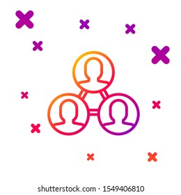 Color line Project team base icon isolated on white background. Business analysis and planning, consulting, team work, project management. Gradient random dynamic shapes. Vector Illustration