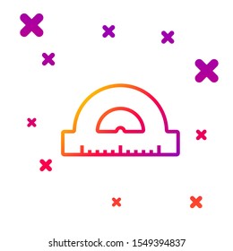 Color line Protractor grid for measuring degrees icon isolated on white background. Tilt angle meter. Measuring tool. Geometric symbol. Gradient random dynamic shapes. Vector Illustration