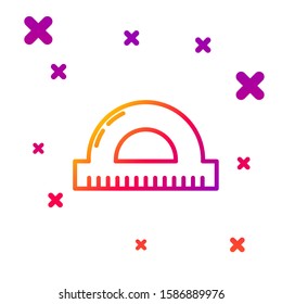 Color line Protractor grid for measuring degrees icon isolated on white background. Tilt angle meter. Measuring tool. Geometric symbol. Gradient random dynamic shapes. Vector Illustration