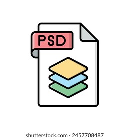 Color Line Psd File vector icon