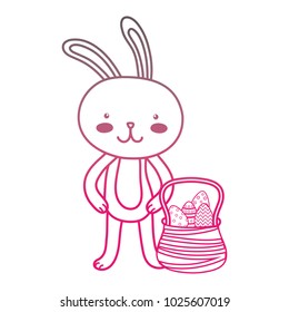 color line rabbit animal and eggs easter inside hamper