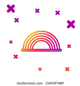Color line Rainbow with clouds icon isolated on white background. Gradient random dynamic shapes. Vector Illustration