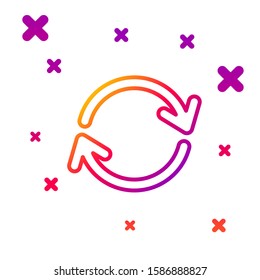 Color line Refresh icon isolated on white background. Reload symbol. Rotation arrows in a circle sign. Gradient random dynamic shapes. Vector Illustration