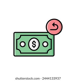 Color Line Refund vector icon