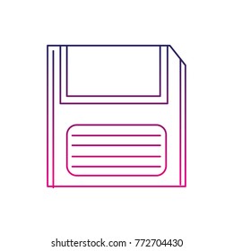 color line retro diskette technology with data information