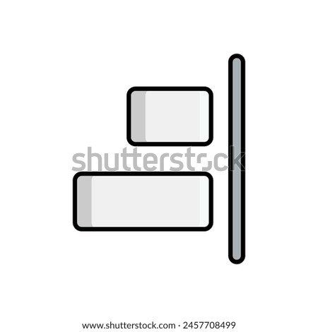 Color Line Right Alignment vector icon