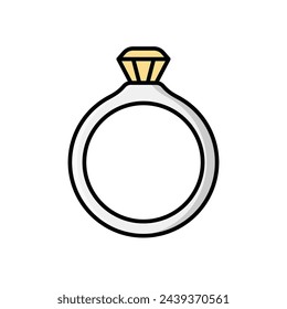 Color line Ring vetor icon