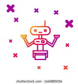 Color line Robot icon isolated on white background. Gradient random dynamic shapes. Vector Illustration