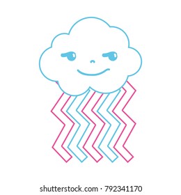color line rogue cloud kawaii with rainbow design