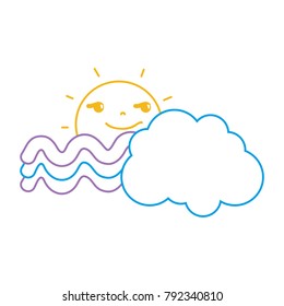 color line rogue sun with cloud and rainbow weather
