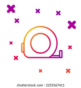 Farblinie Roulette Konstruktion Symbol einzeln auf weißem Hintergrund. Symbol für Bandmaß. Gradient zufällige dynamische Formen. Vektorgrafik