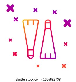 Color line Rubber flippers for swimming icon isolated on white background. Diving equipment. Extreme sport. Diving underwater equipment. Gradient random dynamic shapes. Vector Illustration