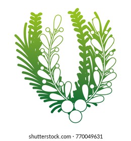 color line rustic branches leaves with natural flowers