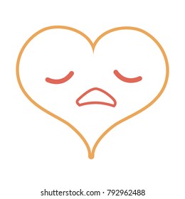 color line sad heart passion kawaii character