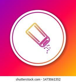 Color line Salt and pepper icon isolated on color background. Cooking spices. Circle white button. Vector Illustration