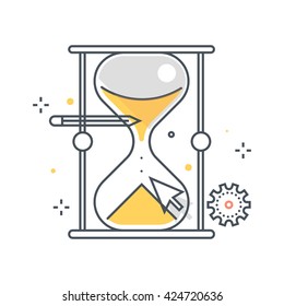 Color line, sand timer illustration