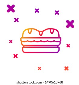 Color line Sandwich icon isolated on white background. Hamburger icon. Burger food symbol. Cheeseburger sign. Street fast food menu. Gradient random dynamic shapes. Vector Illustration